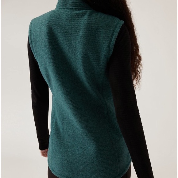 ATHLETA Stroll Fleece Moto Vest in Borealist Green (Teal) M NWT - Picture 2 of 14